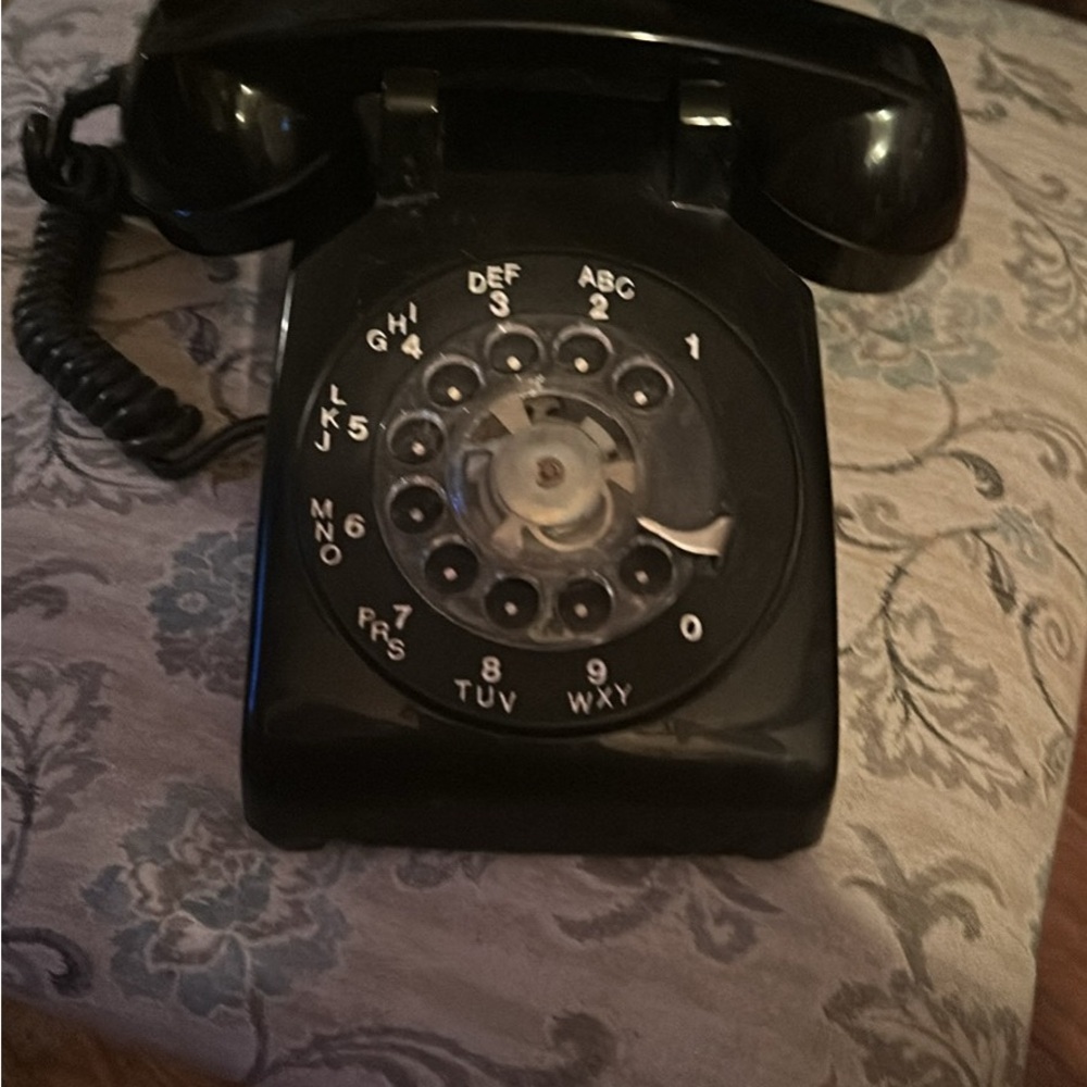 Vintage Black Rotary Dial Telephone
